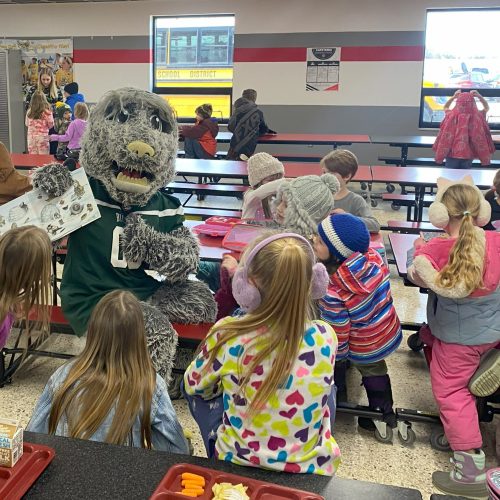 Bruiser Reading to Students II